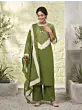 Green Printed Straight Kurta Set With Dupatta for Women