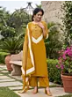 Yellow Printed Straight Kurta Set With Dupatta for Women