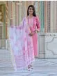 Katha Work Straight Cotton Kurta Set