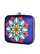 Women Dark Blue Mandala Printed Clutch