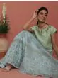 Pastle Blue & Green Block Printed Lehenga Choli