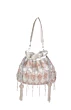 Silver and Peach Handwork Luxury Potli Bag for Bride
