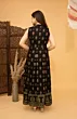 Women Floral Print Viscose Rayon Frontslit Kurta (Black)