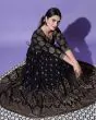 Woman Geometric Print flared Black Anarkali Kurta
