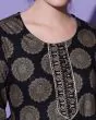 Woman Geometric Print flared Black Anarkali Kurta