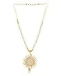 White Pearl Gold Plated Choker Set with Earring