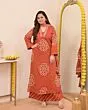Women Pure Cotton Plus Size Kurta Pant Set with Dupatta,Bandhani Print Kurta Sets 