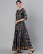 Woman Floral Print Flared Anarkali Kurta