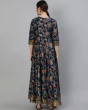 Woman Floral Print Flared Anarkali Kurta