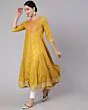 Women Floral Print Flared Anarkali Long Kurta