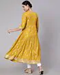 Women Floral Print Flared Anarkali Long Kurta