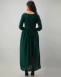 Women Green Embroidered Round Neck Anarkali Kurta