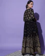 Woman Geometric Print flared Black Anarkali Kurta