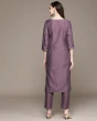 Women Floral Print Purple Straight Kurta Suit Set