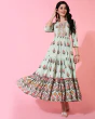 Woman Floral Print Multi Anarkali Flared Kurta