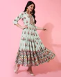 Woman Floral Print Multi Anarkali Flared Kurta