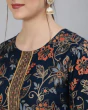 Woman Floral Print Flared Anarkali Kurta