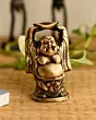 Standing Laughing buddha statue holding a gold ingot, with his hands upright