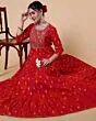Women Floral Embroidered Flared Anarkali Long Kurta