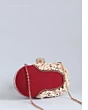 Luxury Red Seep Embellish Oval Clutch
