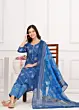 Women's Plus Size Cotton Bandhini Printed  Kurta and pant set With Dupatta
