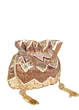 Gold and Coffee Handwork Embellished Luxury Potli Bag for Bride