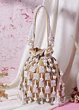 Women Brown Pearl Embroidered Stylish Potli Bag