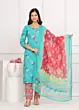 Women's Plus Size Cotton Bandhini Printed  Kurta and Pant with Dupatta Set