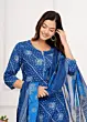 Women's Plus Size Cotton Bandhini Printed  Kurta and pant set With Dupatta