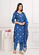 Women's Plus Size Cotton Bandhini Printed  Kurta and pant set With Dupatta