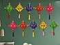 Woolen Handmade Colorful Kite Hanging Decoration for Wall/Door Hanging Home Decor (Pack of 10), Multicolour