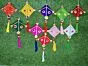 Woolen Handmade Colorful Kite Hanging Decoration for Wall/Door Hanging Home Decor (Pack of 10), Multicolour