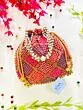Multicolor Thread Embroidered Red Potli for Women