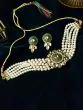 Kundan Studded White Pearl Choker with Earring