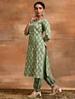 Pastel Green Floral Print Kurta With Balloon Palazzo