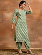 Pastel Green Floral Print Kurta With Balloon Palazzo
