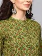 Green Printed Straight Kurta