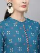 Blue Printed Straight Kurta