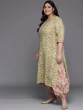Women Green Floral Printed Pure Cotton Kurta with Salwar & With Dupatta