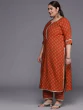 Women Plus Size Printed Gotta Patti Kurta With Palazzos & With Dupatta