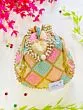 Multicolor Thread Embroidered Peach Potli for Women