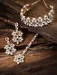 Traditional Crystal Stone Studded & Pearl Choker Set