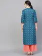 Blue Printed Straight Kurta
