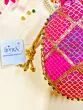 Multicolor Thread Embroidered Pink Potli for Women