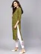 Green Printed Straight Kurta