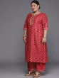 Women Plus Size Printed Gotta Patti Kurta With Palazzos & With Dupatta