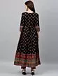 Women's Cotton Buta Print Black Anarkali Kurta