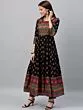 Women's Cotton Buta Print Black Anarkali Kurta