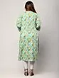 Women Floral Printed Pure Cotton Plus Size Straight Kurta (Green)