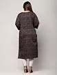 Women Floral Print Pure Cotton Plus Size Straight Kurta (Dark Blue)